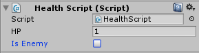 Script configuration for player health